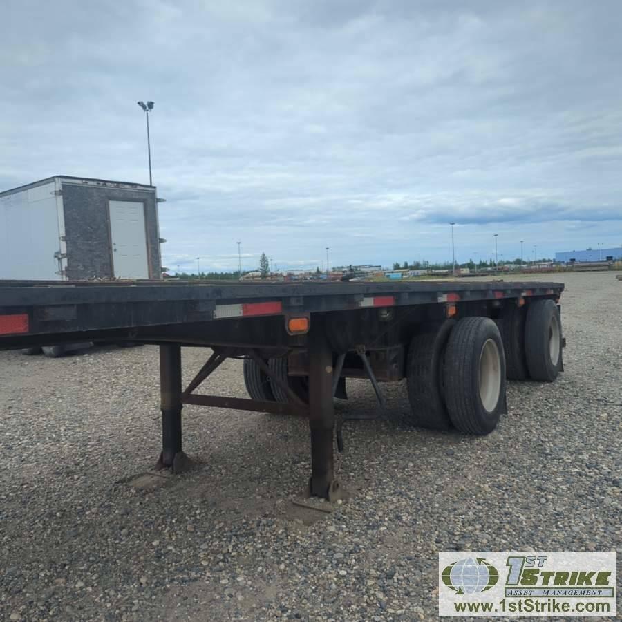 SEMI TRAILER TANDEM SET, 1995 GREAT DANE FLATBED B-TRAIN, INCL: 1EA, FRONT 49FT X 91IN FLAT DECK, TR