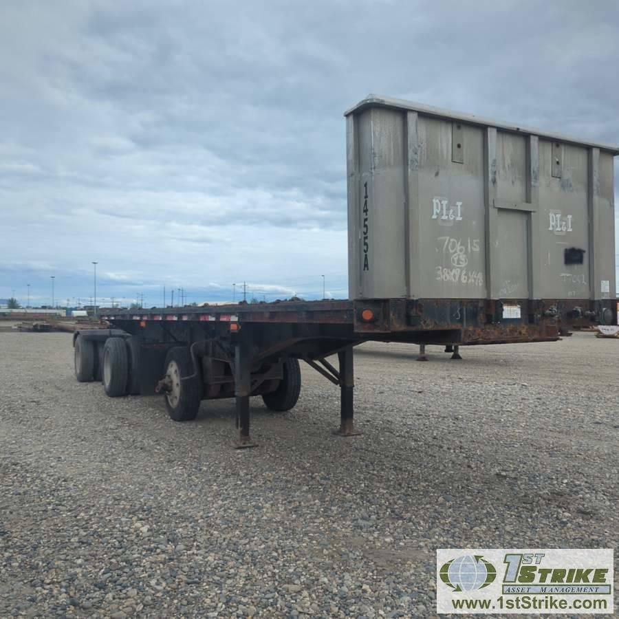 SEMI TRAILER TANDEM SET, 1995 GREAT DANE FLATBED B-TRAIN, INCL: 1EA, FRONT 49FT X 91IN FLAT DECK, TR
