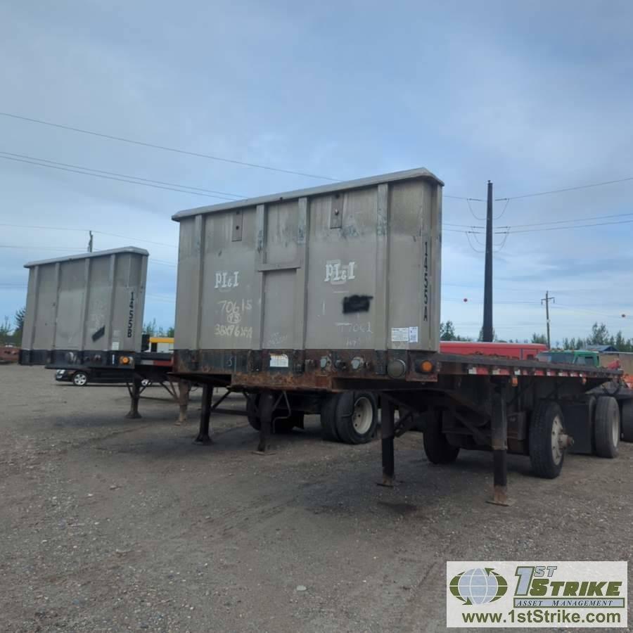 SEMI TRAILER TANDEM SET, 1995 GREAT DANE FLATBED B-TRAIN, INCL: 1EA, FRONT 49FT X 91IN FLAT DECK, TR