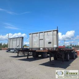 SEMI TRAILER TANDEM SET, 1995 GREAT DANE FLATBED B-TRAIN, INCL: 1EA, FRONT 49FT X 91IN FLAT DECK, TR