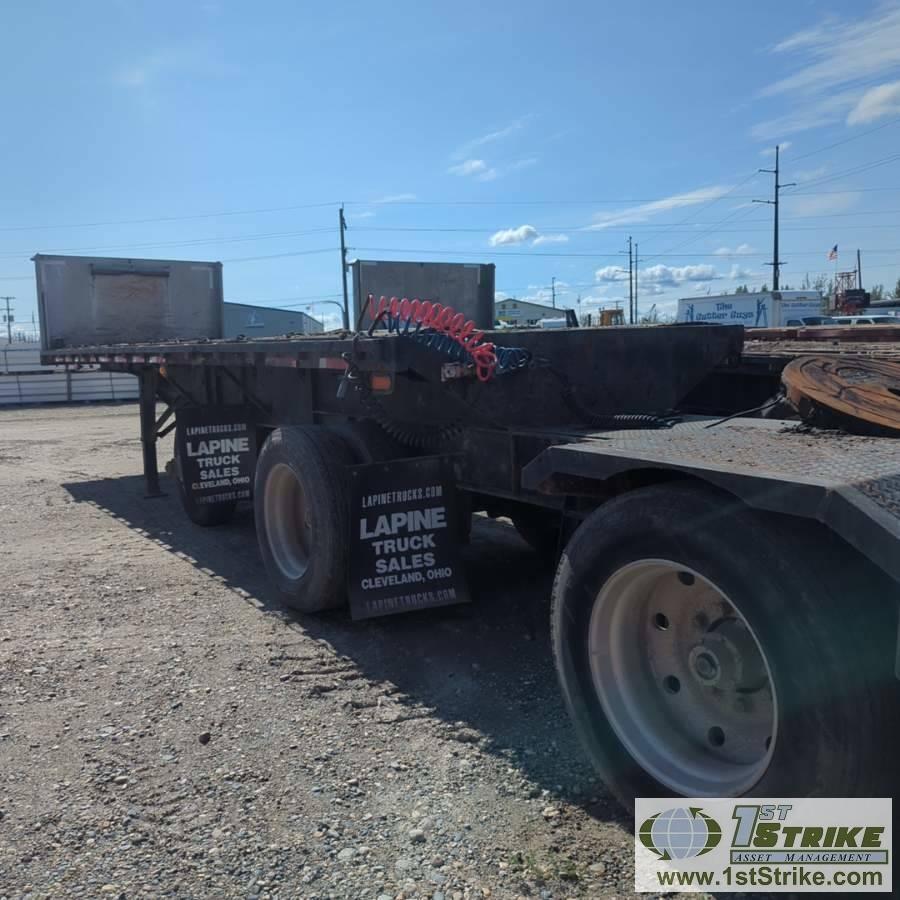 SEMI TRAILER TANDEM SET, 1995 GREAT DANE FLATBED B-TRAIN, INCL: 1EA, FRONT 49FT X 91IN FLAT DECK, TR