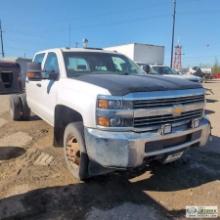 2017 CHEVROLET SILVERADO 3500HD, 6.0L GAS, 4X4, CREW CAB, CHASSIS