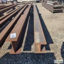 2 Each. Steel I-beams, Including: 1ea Approx 8in Wide X 9in High X 3/4in Thick X 39ft Long, 1ea Appr