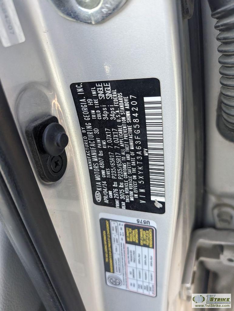 2015 KIA SORENTO GDI, 2.4L GAS, FWD