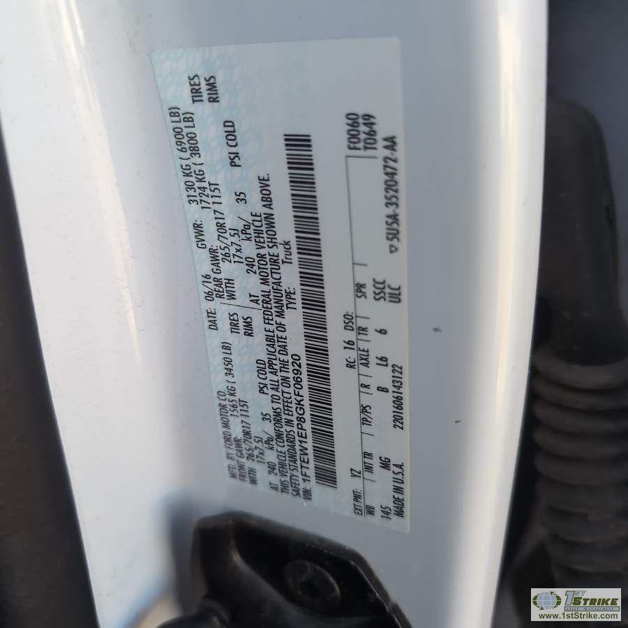 2016 FORD F-150, 2.7L ECOBOOST, 4X4, CREW CAB, SHORT BED. UNKNOWN MECHANICAL PROBLEMS. HEADGASKET LE