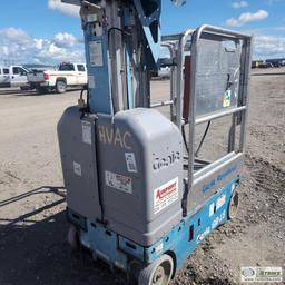 MANLIFT, 2004 GENIE GR-15 RUNABOUT, 85-264 VOLT AC INPUT, 24V DC, 15FT 2IN MAX PLATFORM HEIGHT, 350L