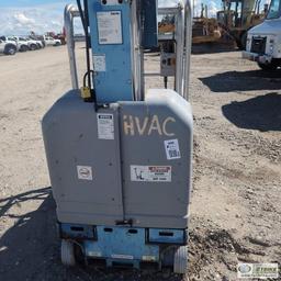 MANLIFT, 2004 GENIE GR-15 RUNABOUT, 85-264 VOLT AC INPUT, 24V DC, 15FT 2IN MAX PLATFORM HEIGHT, 350L