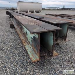 2 EACH. STEEL BRIDGE SUPPORT BEAMS, APPROX 2FT X 2FT X 7/8IN THICK, 1EA 41FT6IN LONG, 1EA 46FT6IN