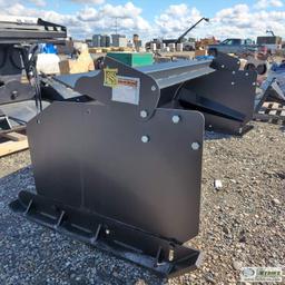 SKIDSTEER ATTACHMENT, SNOW PUSH BLADE, JENKINS IRON AND STEEL, 8 FT, WITH BACK DRAG BLADE. ITEM APPE