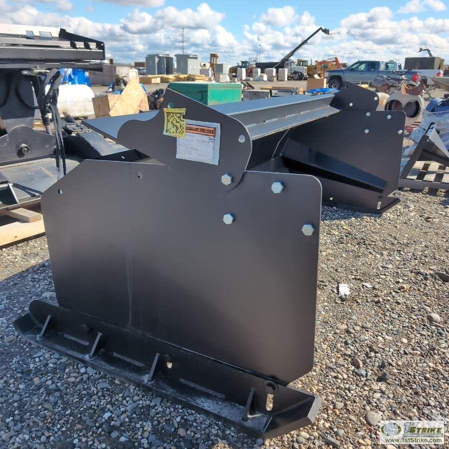 SKIDSTEER ATTACHMENT, SNOW PUSH BLADE, JENKINS IRON AND STEEL, 8 FT, WITH BACK DRAG BLADE. ITEM APPE