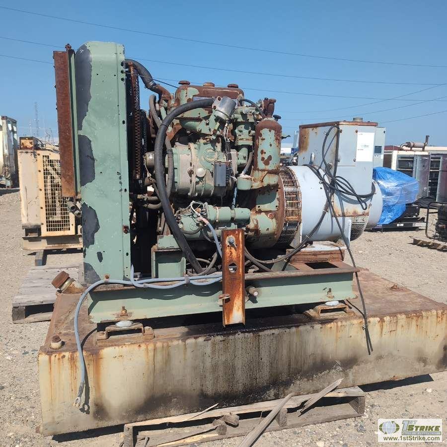 GENERATOR, 30KW, 37KVA, 120/208 VOLT, DETROIT DIESEL, SKID MOUNTED. UNKNOWN MECHANICAL PROBLEMS, PAR