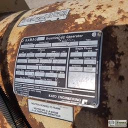 GENERATOR, CATERPILLAR, 50KW, 62.5KVA, 120/240 VOLT SINGLE PHASE, 83KW, 103.6KVA, 3 PHASE, CAT 3304B