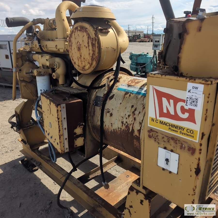 GENERATOR, CATERPILLAR, 50KW, 62.5KVA, 120/240 VOLT SINGLE PHASE, 83KW, 103.6KVA, 3 PHASE, CAT 3304B