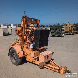 PUMP, APPROX 4IN, 3 CYLINDER YANMAR DIESEL ENGINE, SINGLE AXLE TRAILER MOUNTED
