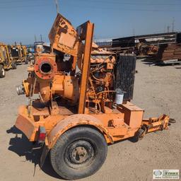 PUMP, APPROX 4IN, 3 CYLINDER YANMAR DIESEL ENGINE, SINGLE AXLE TRAILER MOUNTED