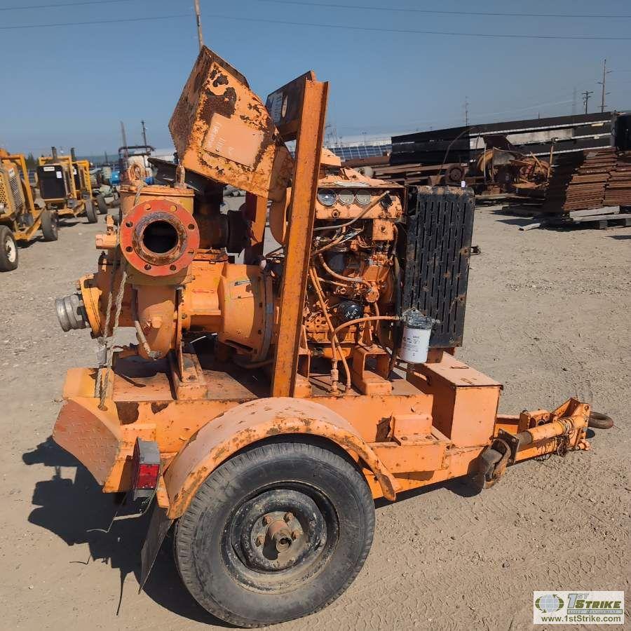 PUMP, APPROX 4IN, 3 CYLINDER YANMAR DIESEL ENGINE, SINGLE AXLE TRAILER MOUNTED
