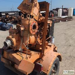 PUMP, APPROX 4IN, 3 CYLINDER YANMAR DIESEL ENGINE, SINGLE AXLE TRAILER MOUNTED