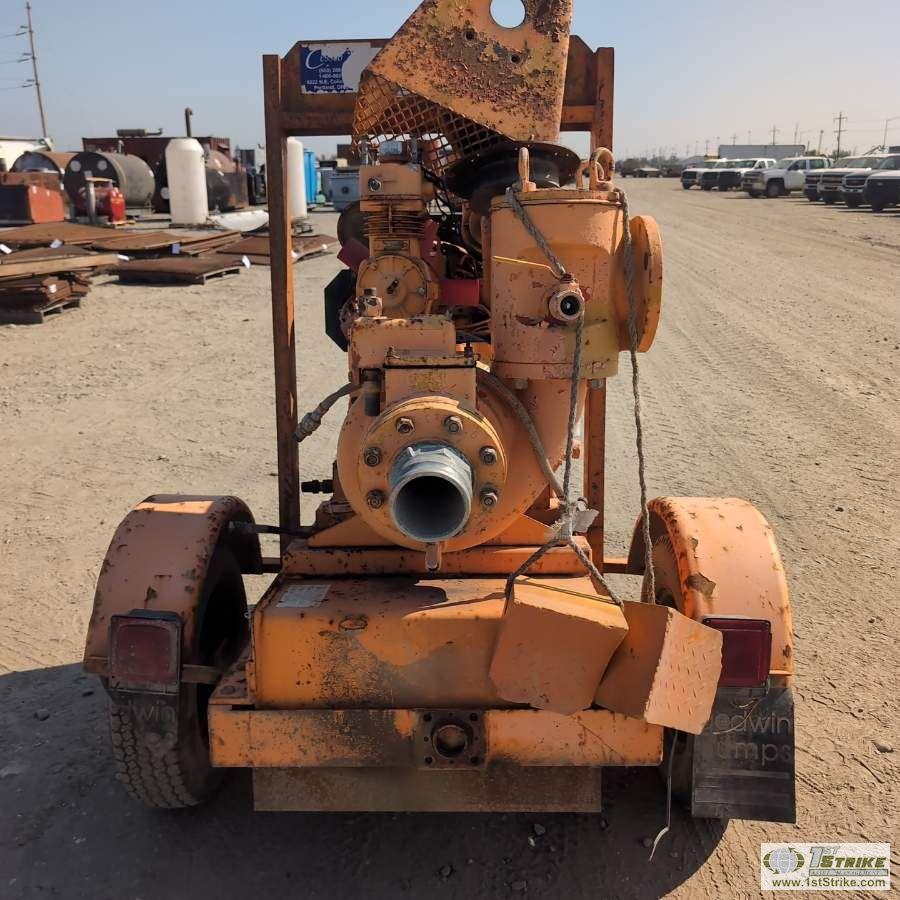 PUMP, APPROX 4IN, 3 CYLINDER YANMAR DIESEL ENGINE, SINGLE AXLE TRAILER MOUNTED