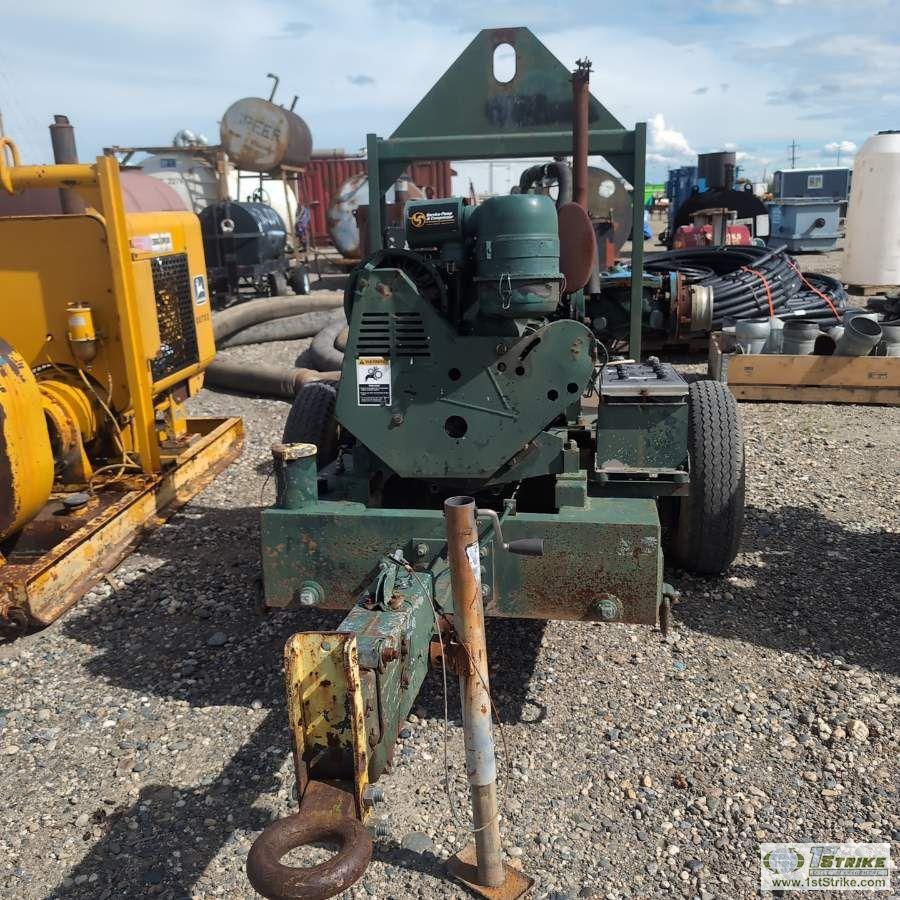 PUMP, PIONEER SELF PRIMING, APPROX 6IN, 4 CYLINDER DEUTZ DIESEL ENGINE, SINGLE AXLE TRAILER MOUNTED
