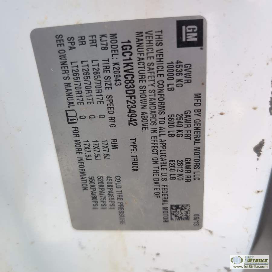 2013 CHEVROLET SILVERADO 2500HD, 6.6L DURAMAX, 4X4, CREW CAB, LONG BED. UNKOWN MECHANICAL PROBLEMS.