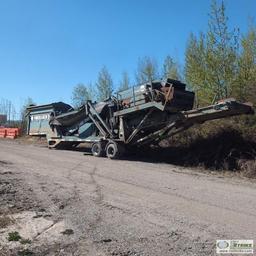 SCREEN PLANT, CHIEFTAIN POWERSCREEN 1400, 4 CYLINDER DIESEL ENGINE, TANDEM AXLE TRAILER MOUNTED. UNK
