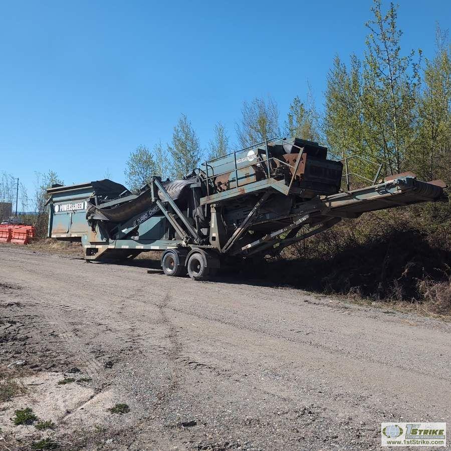 SCREEN PLANT, CHIEFTAIN POWERSCREEN 1400, 4 CYLINDER DIESEL ENGINE, TANDEM AXLE TRAILER MOUNTED. UNK