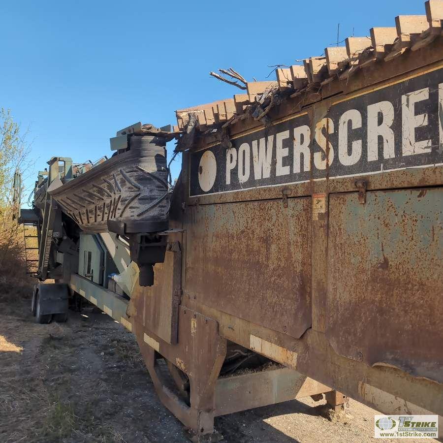 SCREEN PLANT, CHIEFTAIN POWERSCREEN 1400, 4 CYLINDER DIESEL ENGINE, TANDEM AXLE TRAILER MOUNTED. UNK