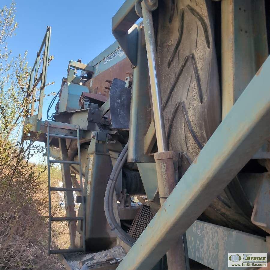 SCREEN PLANT, CHIEFTAIN POWERSCREEN 1400, 4 CYLINDER DIESEL ENGINE, TANDEM AXLE TRAILER MOUNTED. UNK
