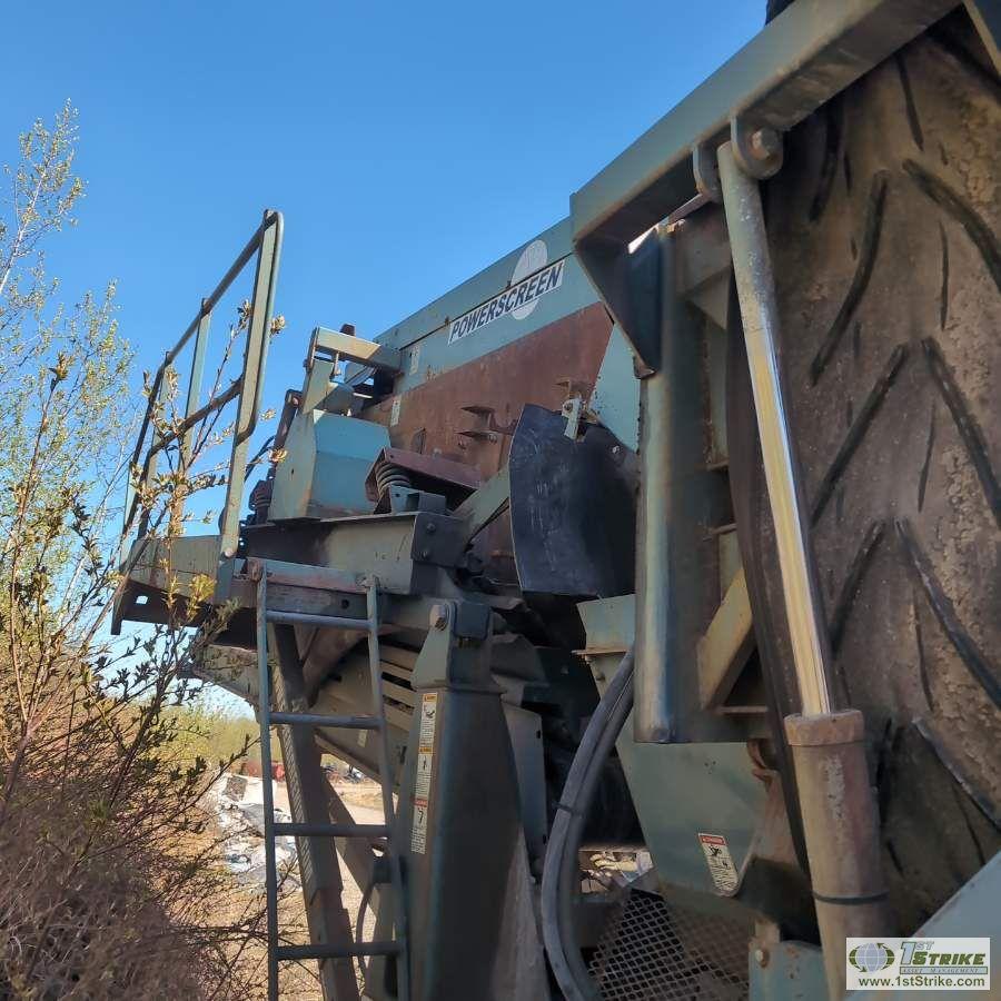 SCREEN PLANT, CHIEFTAIN POWERSCREEN 1400, 4 CYLINDER DIESEL ENGINE, TANDEM AXLE TRAILER MOUNTED. UNK