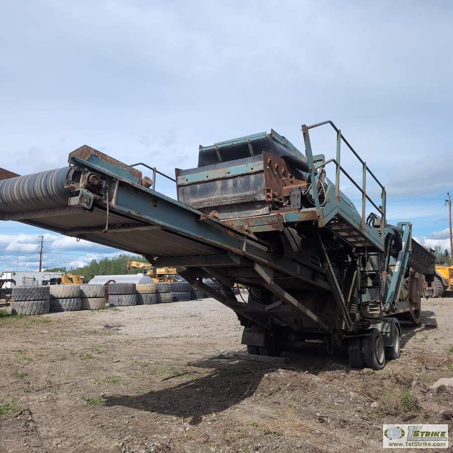 SCREEN PLANT, CHIEFTAIN POWERSCREEN 1400, 4 CYLINDER DIESEL ENGINE, TANDEM AXLE TRAILER MOUNTED. UNK