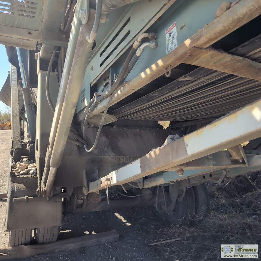 SCREEN PLANT, CHIEFTAIN POWERSCREEN 1400, 4 CYLINDER DIESEL ENGINE, TANDEM AXLE TRAILER MOUNTED. UNK
