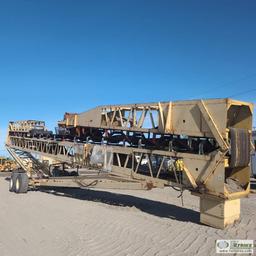 MOBILE STACKER, NORDBURG, MODEL 150, 120FT LONG X 30IN WIDE BELT, TANDEM AXLE MOUNTED WITH HYDRAULIC