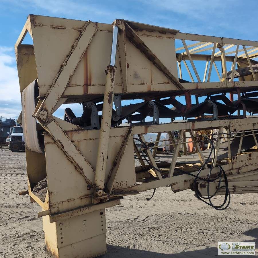 MOBILE STACKER, NORDBURG, MODEL 150, 120FT LONG X 30IN WIDE BELT, TANDEM AXLE MOUNTED WITH HYDRAULIC