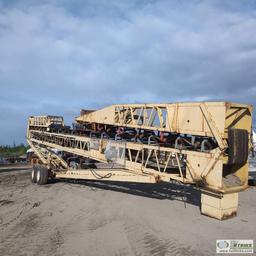 MOBILE STACKER, NORDBURG, MODEL 150, 120FT LONG X 30IN WIDE BELT, TANDEM AXLE MOUNTED WITH HYDRAULIC