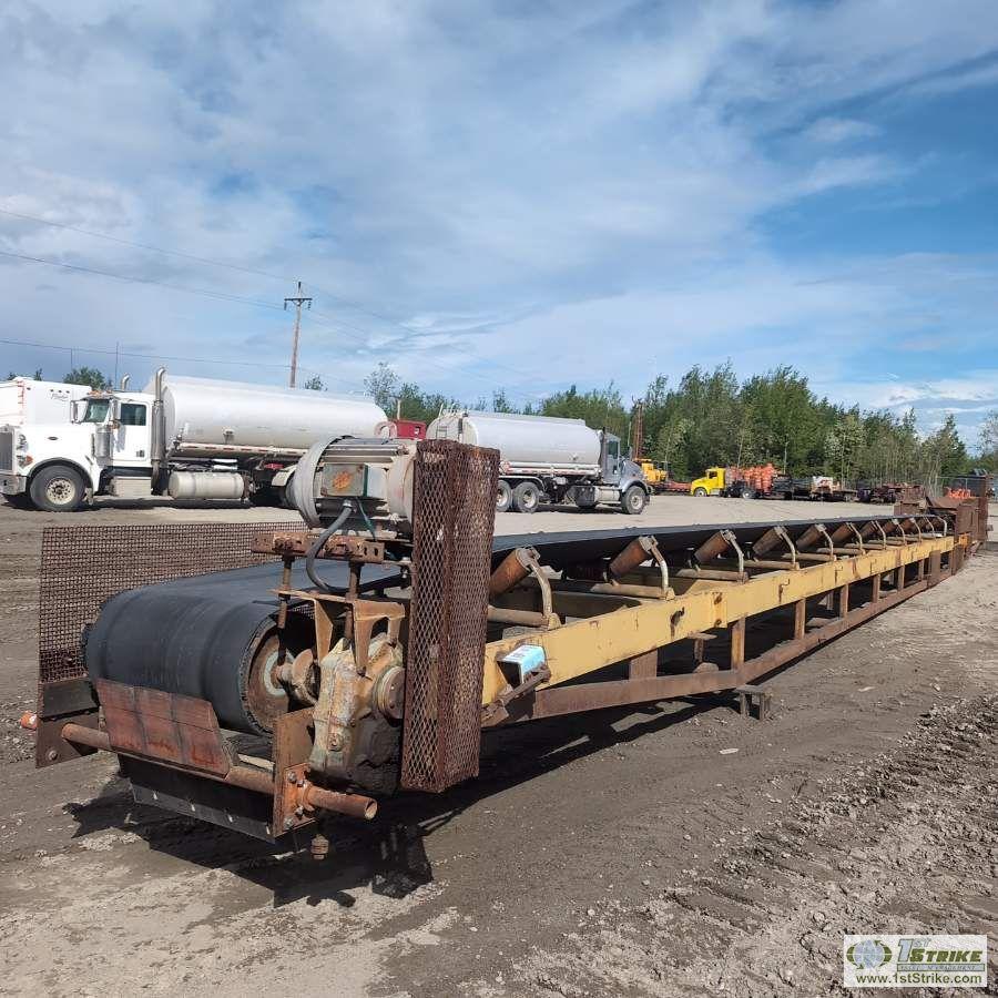 CONVEYOR, 64FT LONG X 24IN WIDE BELT, 10HP 3 PHASE ELECTRIC MOTOR, DODGE TORQUE SPEED REDUCER