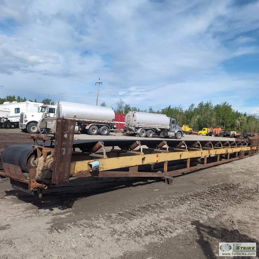 CONVEYOR, 64FT LONG X 24IN WIDE BELT, 10HP 3 PHASE ELECTRIC MOTOR, DODGE TORQUE SPEED REDUCER