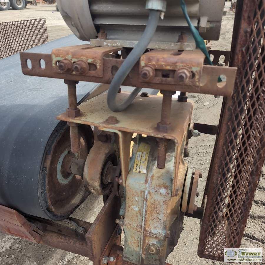 CONVEYOR, 64FT LONG X 24IN WIDE BELT, 10HP 3 PHASE ELECTRIC MOTOR, DODGE TORQUE SPEED REDUCER