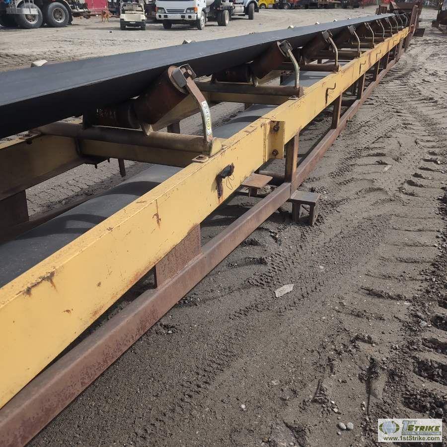 CONVEYOR, 64FT LONG X 24IN WIDE BELT, 10HP 3 PHASE ELECTRIC MOTOR, DODGE TORQUE SPEED REDUCER