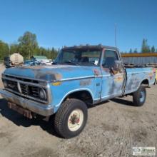 1975 FORD F-250 CUSTOM, 6.6L GAS, 4-SPEED MANUEL TRANSMISSION, 4X4, STANDARD CAB, LONG BED