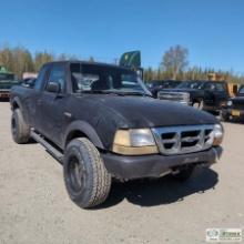 2000 FORD RANGER, 4.0L GAS, 4X4, EXTENDED CAB, SHORT BED. RECONSTRUCTED TITLE