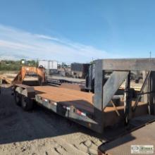 GOOSENECK TRAILER, 1999 HOMEMADE, 7FT WIDE X 20FT LONG DECK, TANDEM AXLE