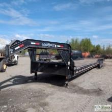 GOOSENECK TRAILER, 2014 LOAD TRAIL, 8FT 1IN WIDE X 40FT LONG DECK, TRI AXLE, 21,000LB GVWR