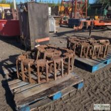 2 PALLETS. 2EA SKIDSTEER TRACKS, OVER TIRE TYPE, STEEL CONSTRUCTION