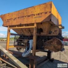 CRUSHER FEED HOPPER, APPROX 9FT WIDE X 15FT LONG X 11FT 4IN HIGH, WITH APPROX 32IN WIDE X 9FT CONVEY