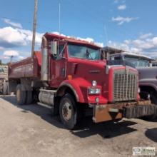 DUMP TRUCK, KENWORTH T800B, CUMMINS N-14-435E ENGINE, EATON FULLER TRANSMISSION, TANDEM REAR AXLES,