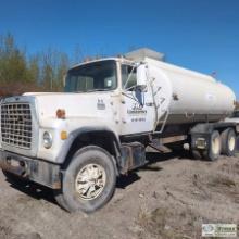 WATER TRUCK, 1972 FORD 8000, CAT V-8 DIESEL, FULLER RT613 TRANSMISSION, TANDEM REAR AXLES, 4,000GAL