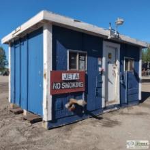 FUEL PUMP SHACK, APPROX 10FT 6IN WIDE X 16FT 7IN LONG X 9FT 8IN TALL, WITH FUEL PUMP, FILTER