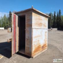 HAZARDOUS MATERIAL STORAGE SHACK, STEEL CONSTRUCTION, WOOD LINED