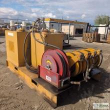 LUBE SKID, WITH 5EA STORAGE TANKS, HYDRAULIC PUMPS, HOSE REELS, 1EA GREASE BARREL WITH PUMP
