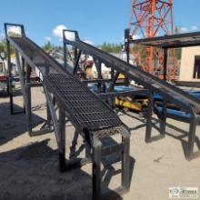 VEHICLE RACK, 5FT 3IN WIDE X 11FT 8IN LONG X 6FT HIGH AT HIGH SIDE, STEEL CONSTRUCTION